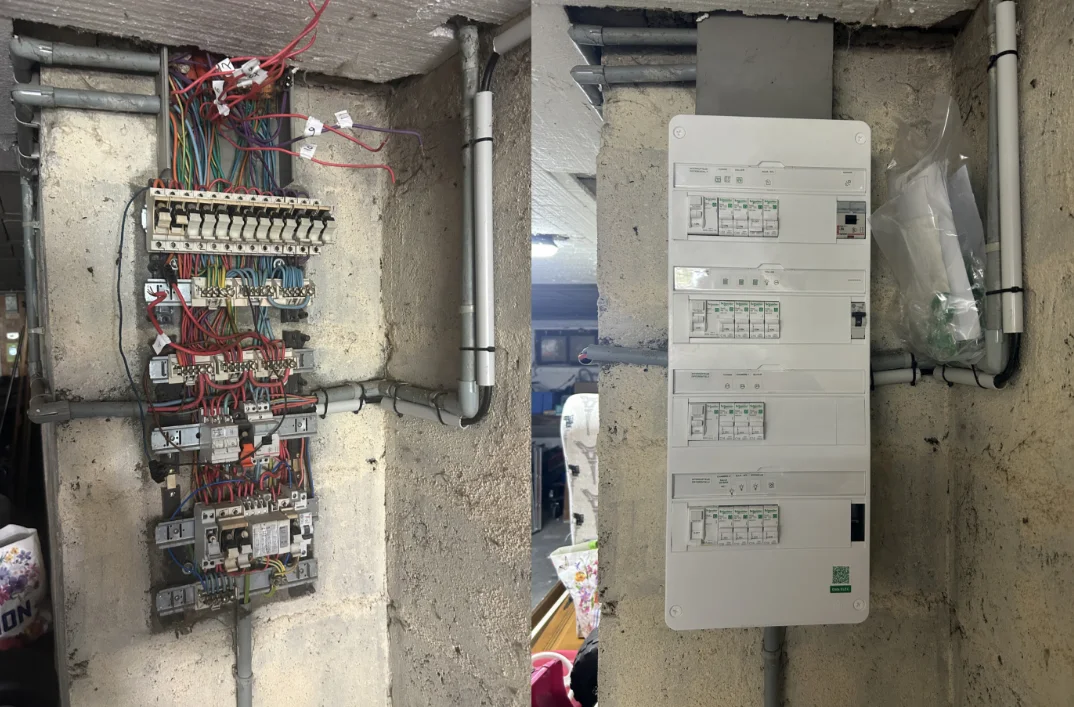 Avant et après la rénovation d’un tableau électrique